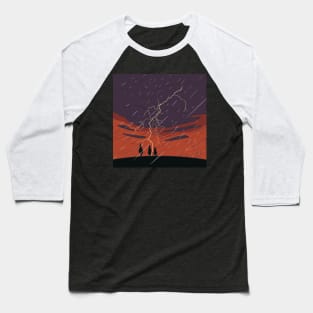 Thunderstorm On Hilltop Nature Baseball T-Shirt